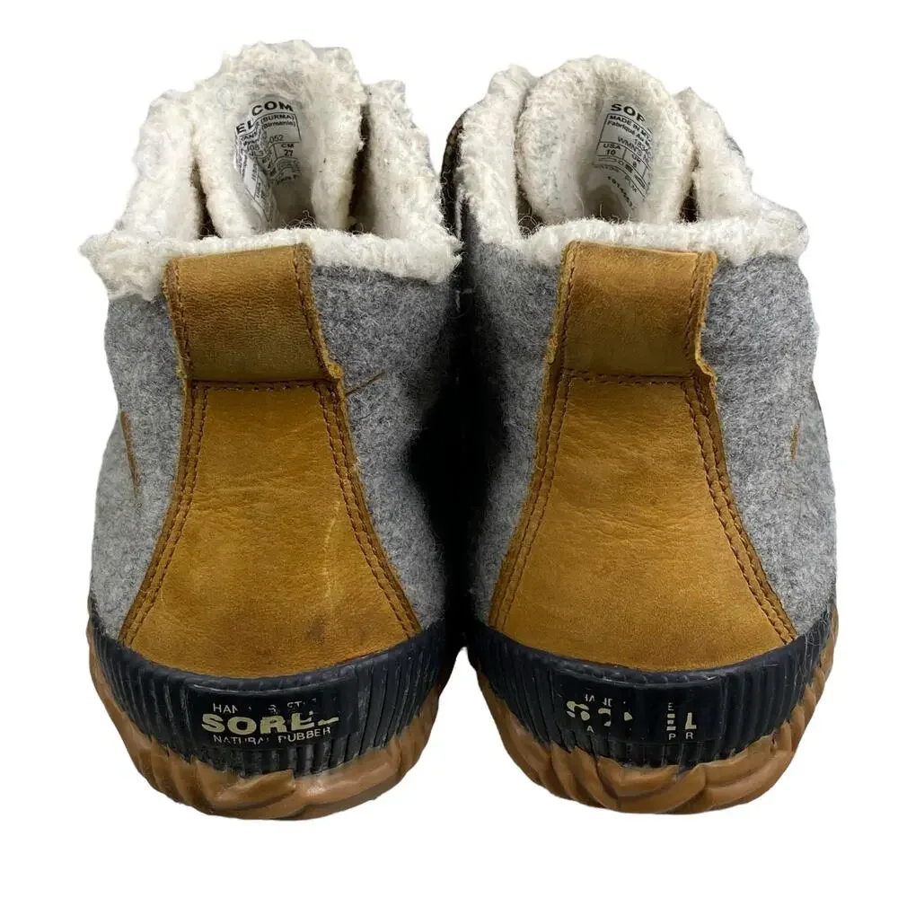 Sorel Women's Out N About Grey Leather Rain Duck Boot Size US 10 - Picture 8 of 11